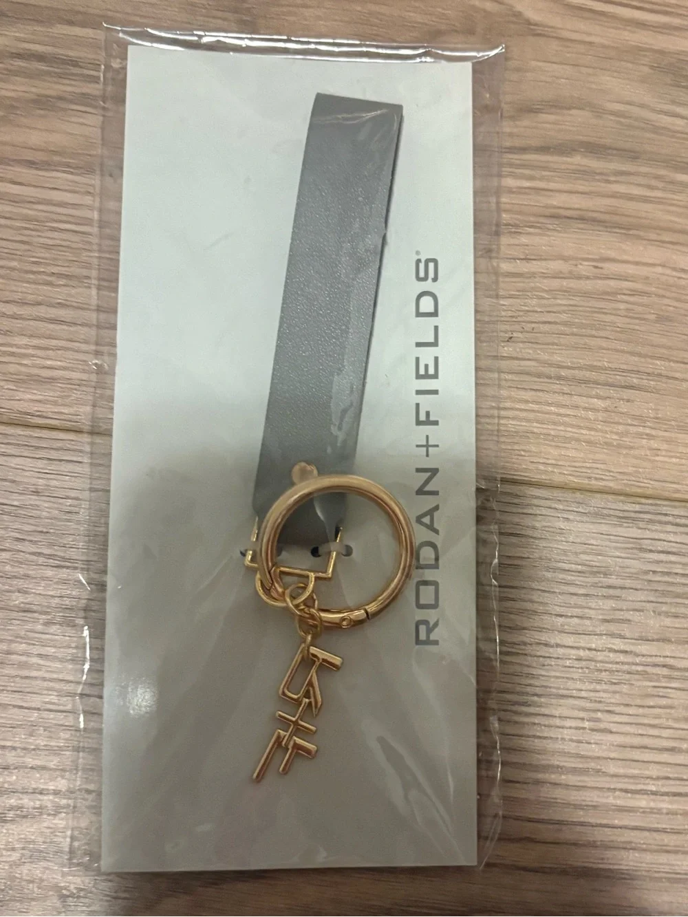 Rodan + Fields Gold Keyring Charm with Logo Dangles